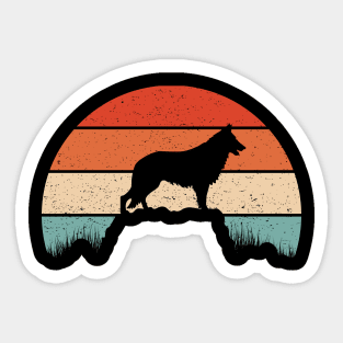 German Shepherd Retro Sunset Sticker